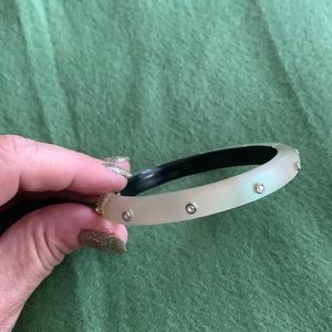 Alexis Bittar lucite bangle, clear with rhinestones